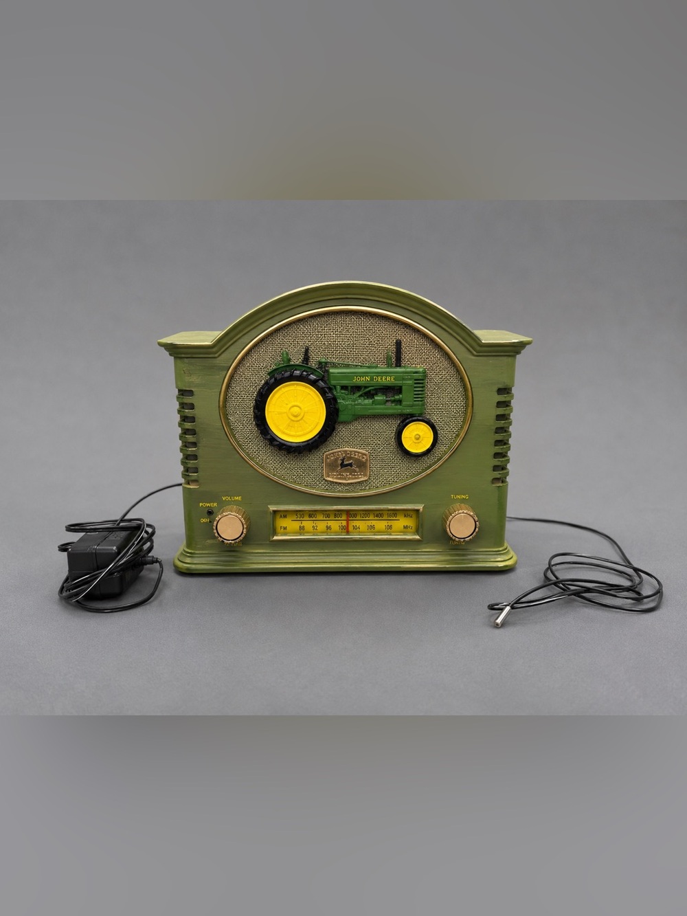 John Deere Green and Yellow Tractor-Themed Portable Radio